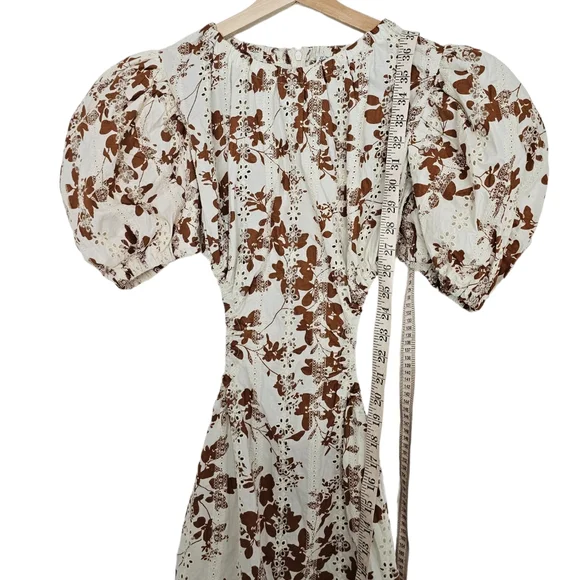 Autum Adiegbo Ilona Dress Brown White Cutout Floral New With Tags Size 2 - Picture 6 of 10